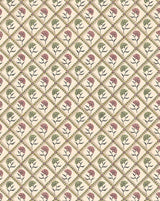 Oeillets Wallpaper Panel 53A by Antoinette Poisson featuring delicate carnation flowers inspired by 18th-century French domino papers.