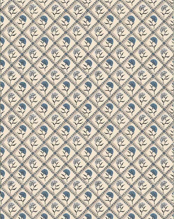Treillage Wallpaper Panel 53B by Antoinette Poisson featuring a classic French lattice pattern inspired by 18th-century decorative papers.