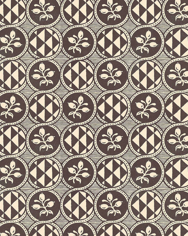 Olives 55B French Botanical Wallpaper – Brown & Green Historic Design