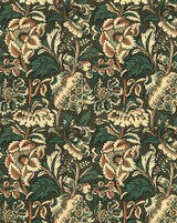 Floral patterned fabric with intricate design on a dark background , Grands Pavots 59A large-scale floral poppy French wallpaper Callista Home