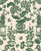 Jardin Wallpaper Panel 39A by Antoinette Poisson featuring an elegant French botanical pattern inspired by historic 18th-century domino papers.