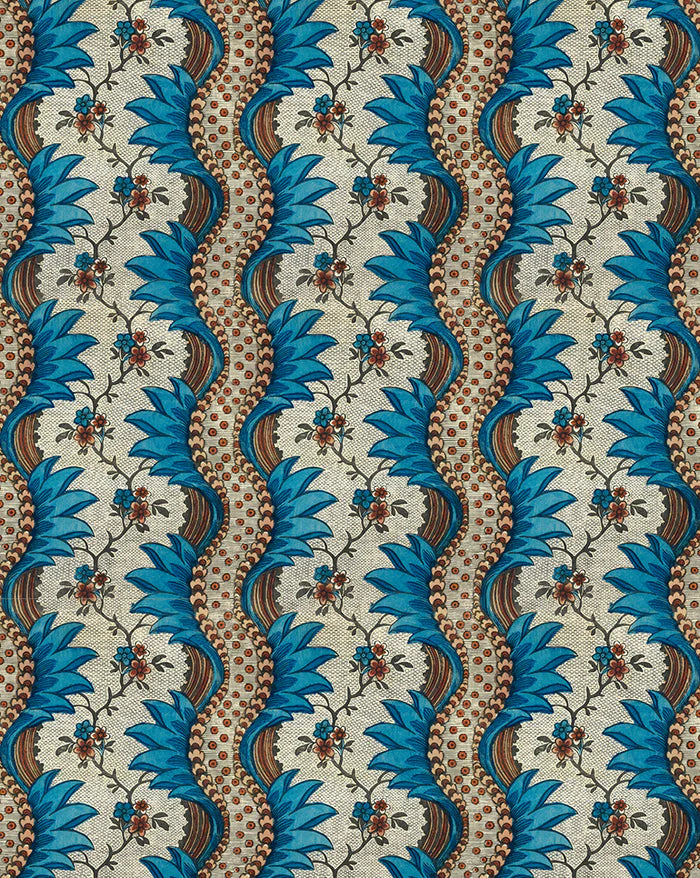 Torrent 72A French Botanical Wallpaper – Blue Designer Wallcovering