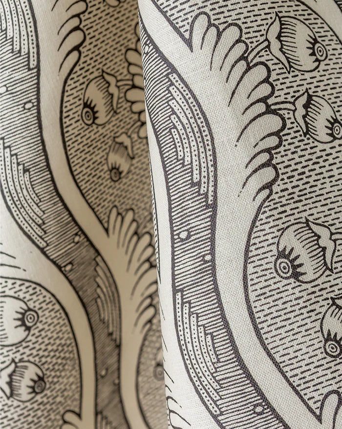 Grenades 2B botanical pomegranate French linen fabric Callista Home
