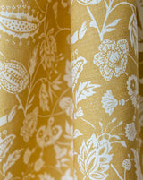 Indienne 30A ochre botanical French linen fabric by Antoinette Poisson Callista Home