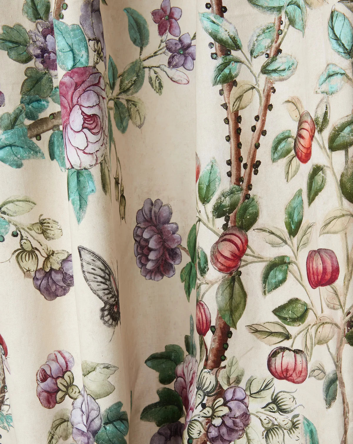 Canton 70A French Fabric – Historic Chinoiserie Botanical Print